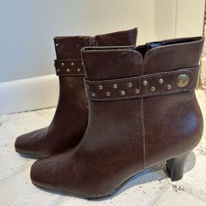 Aerosole Brown Studded Ankle Boots